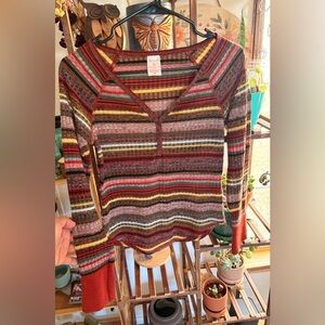 No Boundaries Multicolor Striped Long Sleeve Top